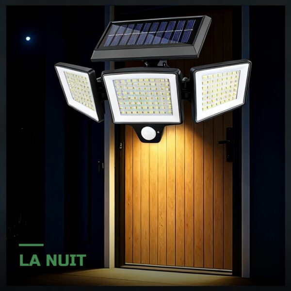 Lampe Solaire Murale 208 LED à Détecteur de Mouvement