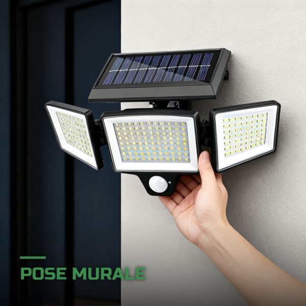 Lampe Solaire Murale 208 LED à Détecteur de Mouvement