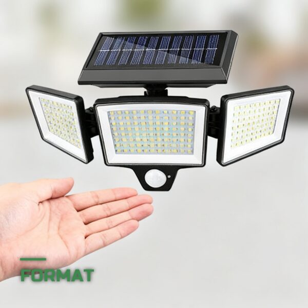 Lampe Solaire Murale 208 LED à Détecteur de Mouvement