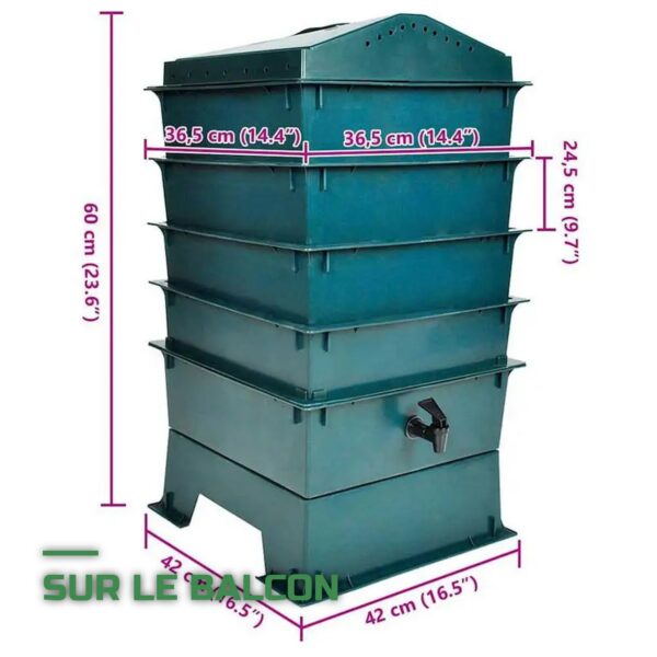 Lombricomposteur à 4 Étages pour Compost de Vers