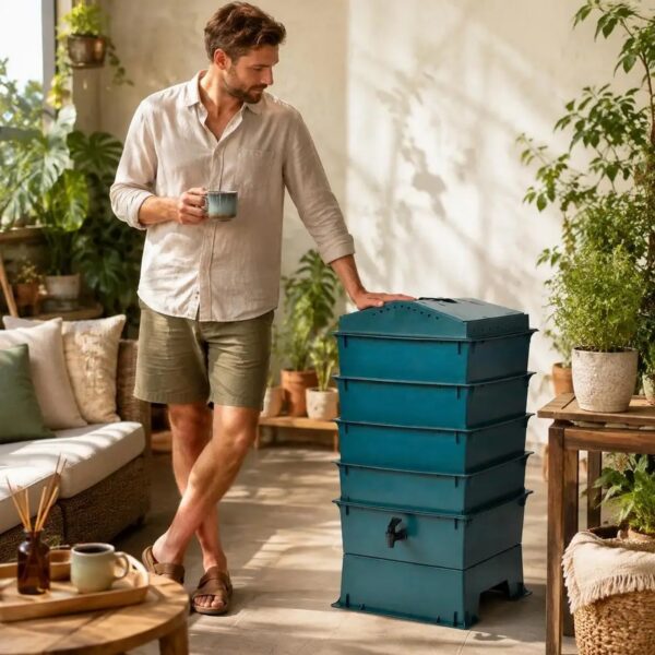Lombricomposteur à 4 Étages pour Compost de Vers