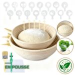 Lot de 2 Bannetons en Rotin Paniers de Pousse pour Pain