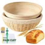Lot de 2 Bannetons en Rotin Paniers de Pousse pour Pain