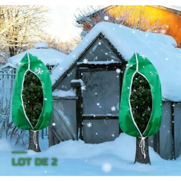 Lot de 2 Housses d'Hivernage Anti-Gel pour Plantes et Arbustes