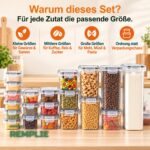 Lot de 24 Boîtes de Conservation Hermétiques Empilables pour Garde-Manger
