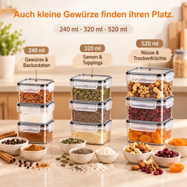 Lot de 24 Boîtes de Conservation Hermétiques Empilables pour Garde-Manger