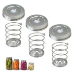 Lot de 3 Couvercles de Fermentation Inox avec Barboteur pour Bocaux