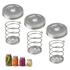 Lot de 3 Couvercles de Fermentation Inox avec Barboteur pour Bocaux