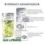 Lot de 3 Couvercles de Fermentation Inox avec Barboteur pour Bocaux