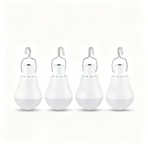 Lot de 4 Ampoules Solaires Suspendues Rechargeables de Camping