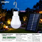 Lot de 4 Ampoules Solaires Suspendues Rechargeables de Camping