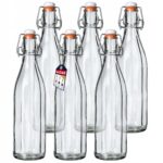 Lot de 6 Bouteilles en Verre 1L avec Bouchon pour Boissons et Fermentation