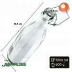 Lot de 6 Bouteilles en Verre 1L avec Bouchon pour Boissons et Fermentation