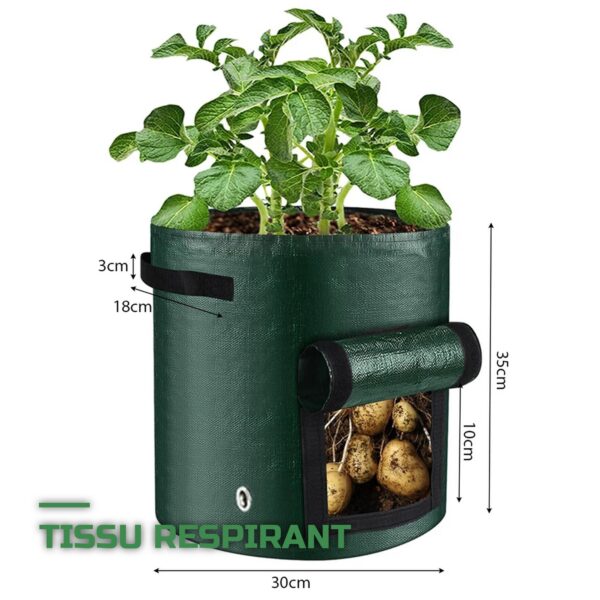 Lot de Sacs de Culture en Tissu avec Fenêtre pour Légumes