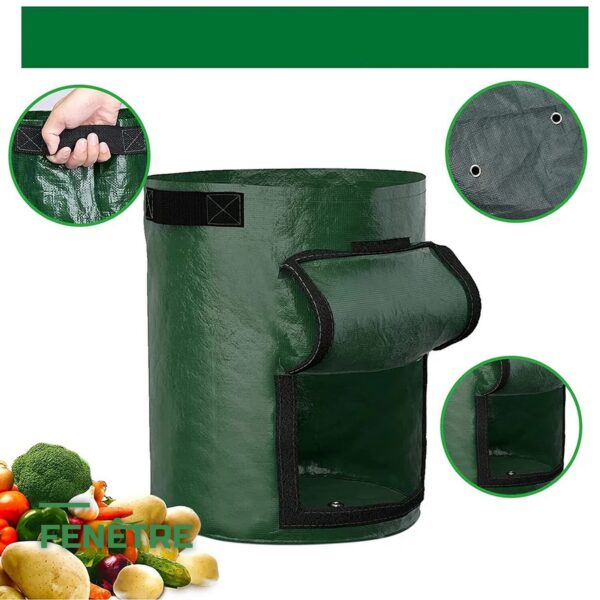 Lot de Sacs de Culture en Tissu avec Fenêtre pour Légumes