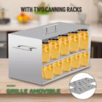 Marmite Stérilisateur Inox 15L avec 2 Grilles pour Bocaux et Conserves