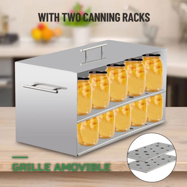 Marmite Stérilisateur Inox 15L avec 2 Grilles pour Bocaux et Conserves