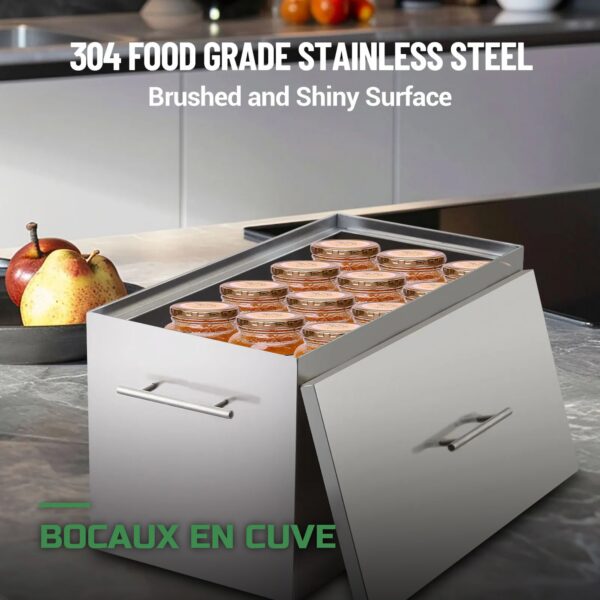 Marmite Stérilisateur Inox 15L avec 2 Grilles pour Bocaux et Conserves