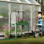 Mini-Serre de Balcon avec Housse Roulettes et Étagère