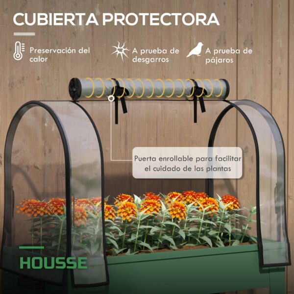 Mini-Serre de Balcon avec Housse Roulettes et Étagère