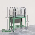 Mini-Serre de Balcon avec Housse Roulettes et Étagère