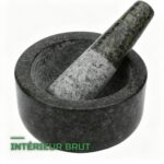 Mortier et Pilon en Granit Poli Herboristerie