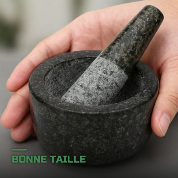 Mortier et Pilon en Granit Poli Herboristerie