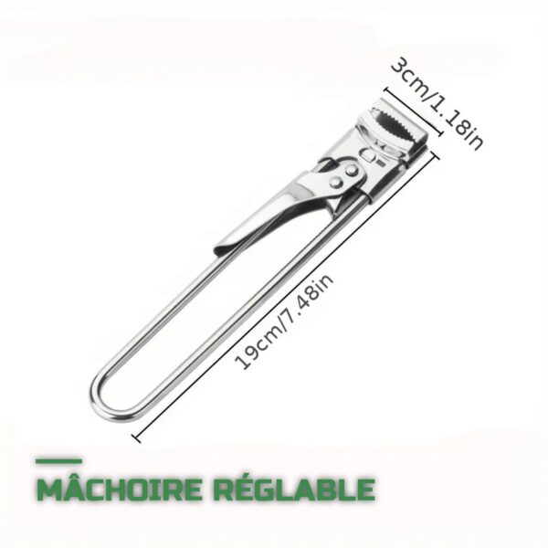 Ouvre-Bocal Manuel Réglable en Acier Inoxydable