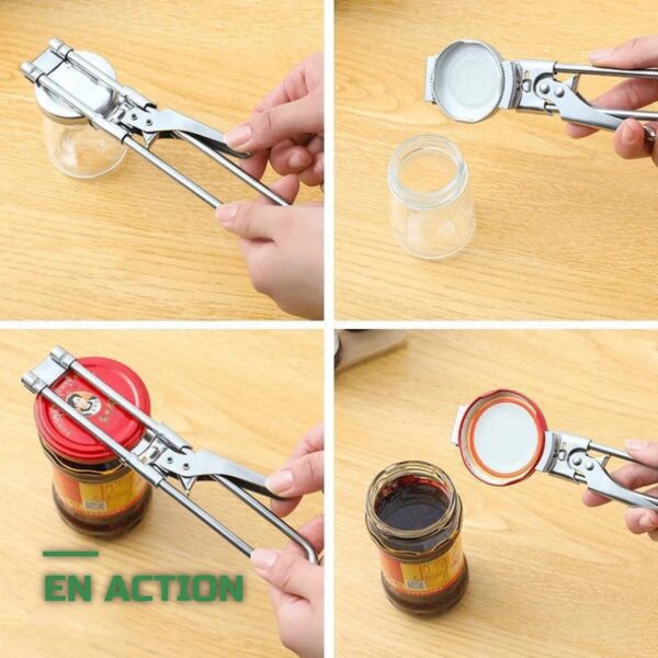 Ouvre-Bocal Manuel Réglable en Acier Inoxydable