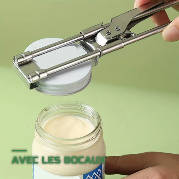 Ouvre-Bocal Manuel Réglable en Acier Inoxydable