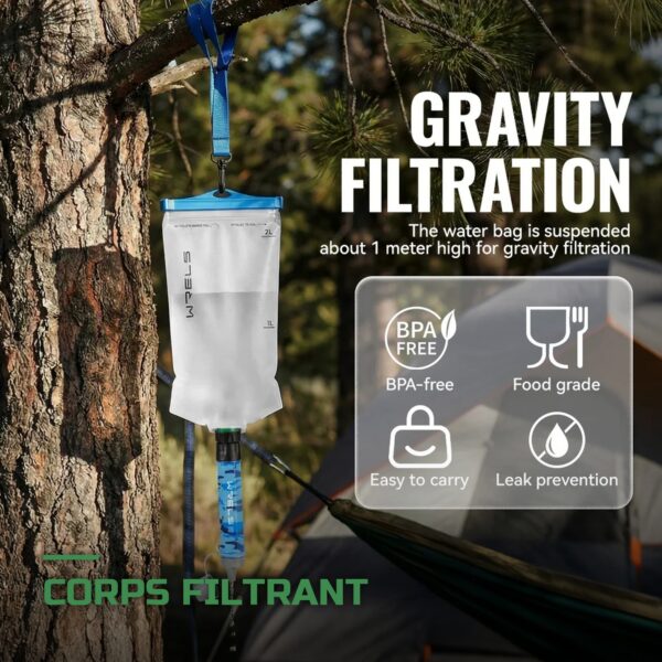 Paille Filtrante à Eau de Survie pour Camping et Randonnée