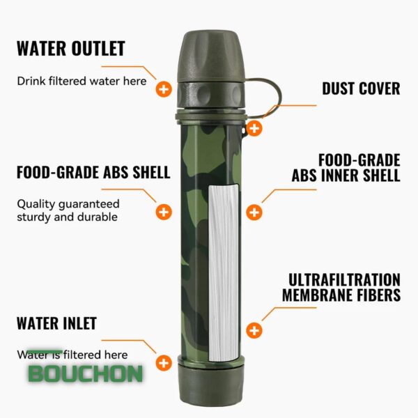 Paille Filtrante à Eau de Survie pour Camping et Randonnée