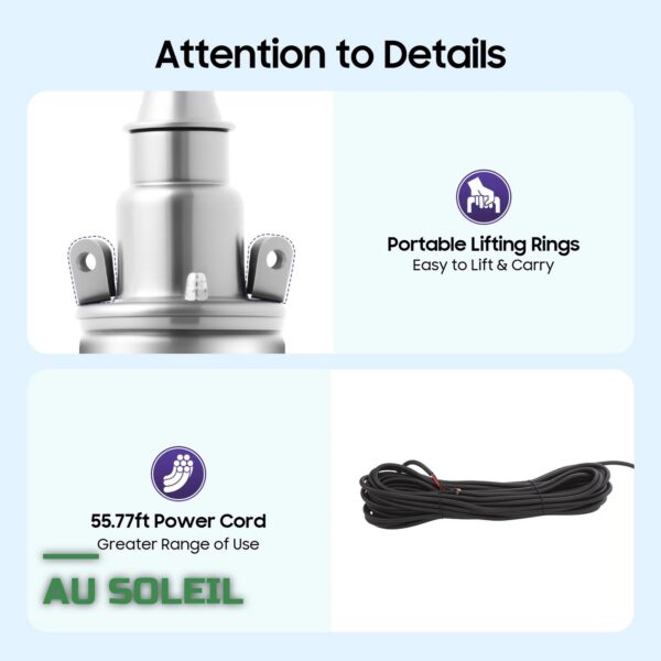 Pompe à Eau Solaire Submersible 12V 180W pour Puits Profond