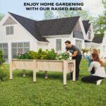 Potager Surélevé en Bois sur Pieds avec Doublure pour Légumes