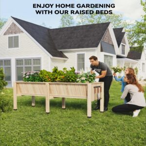 Potager Surélevé en Bois sur Pieds avec Doublure pour Légumes