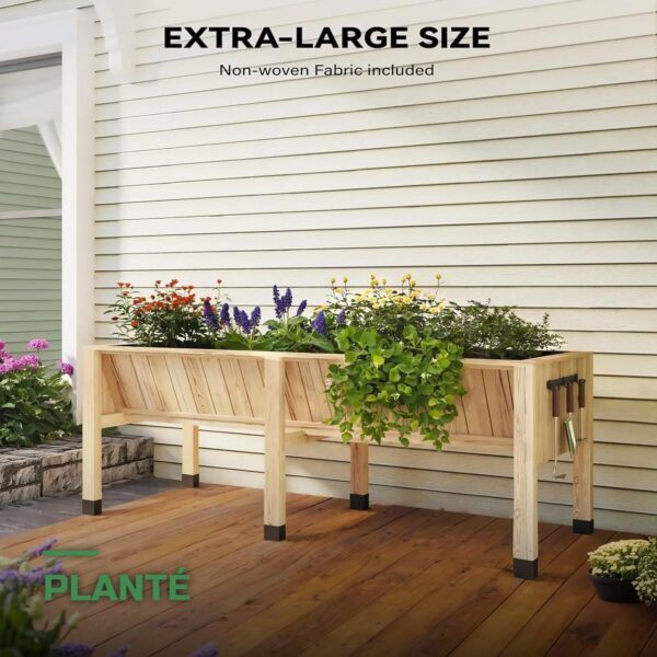Potager Surélevé en Bois sur Pieds avec Doublure pour Légumes