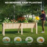 Potager Surélevé en Bois sur Pieds avec Doublure pour Légumes