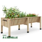 Potager Surélevé en Bois sur Pieds avec Doublure pour Légumes