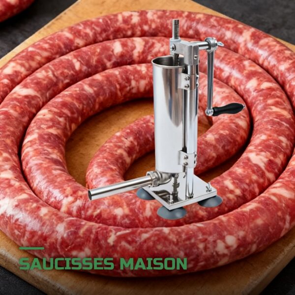 Poussoir à Saucisse Manuel en Inox 3L avec Tubes Multiples