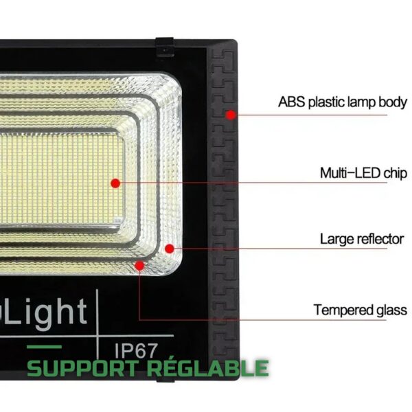 Projecteur Solaire 30W Extérieur avec Télécommande IP67
