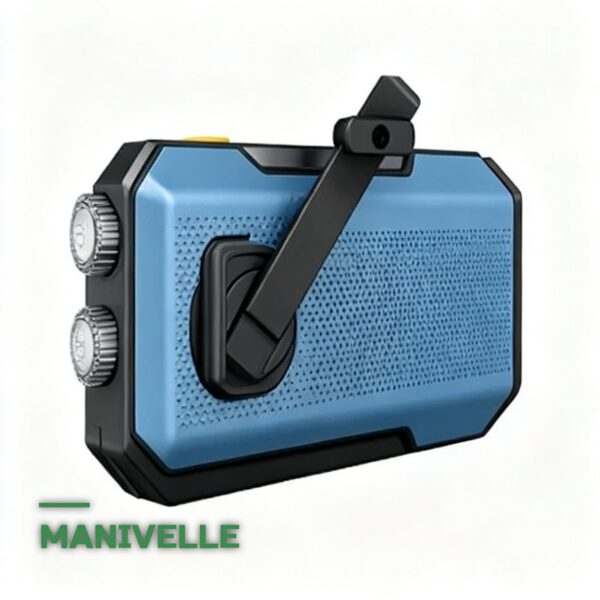 Radio d'Urgence Multifonction Solaire à Manivelle