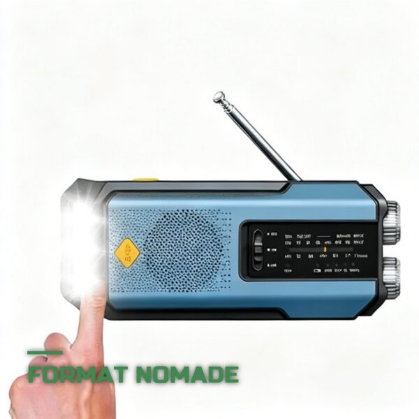 Radio d'Urgence Multifonction Solaire à Manivelle