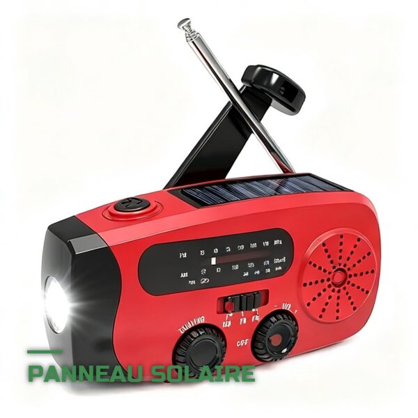 Radio de Survie Solaire à Manivelle FM/AM/WB & Lampe