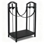 Range-Bûches en Métal Noir Robuste Intérieur et Extérieur