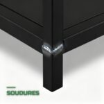 Range-Bûches en Métal Noir Robuste Intérieur et Extérieur