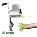 Râpe Rotative Manuelle en Inox avec 4 Tambours Interchangeables