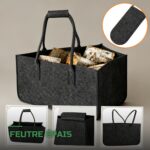 Sac Porte-Bûches en Feutre pour Cheminée & Transport du Bois