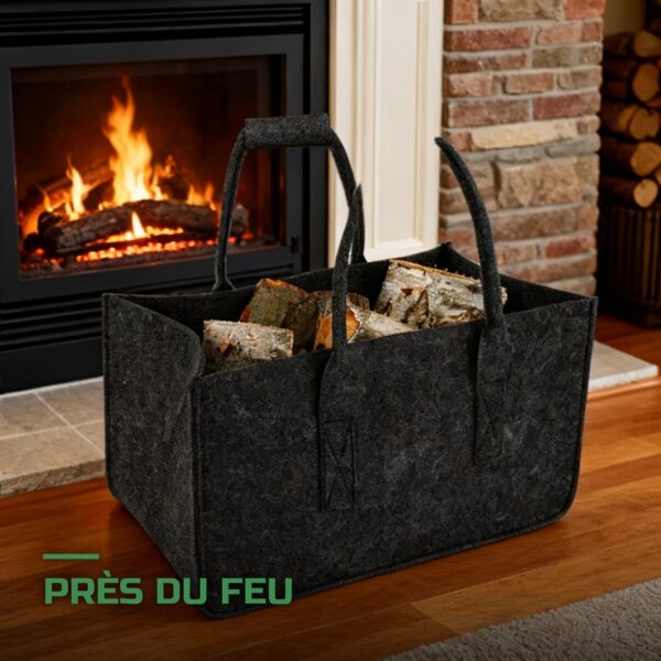 Sac Porte-Bûches en Feutre pour Cheminée & Transport du Bois