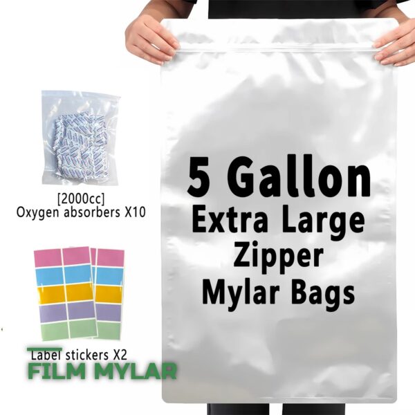 Sacs Mylar Refermables de Conservation Alimentaire Longue Durée