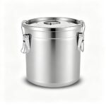 Seau de Stockage Hermétique en Inox 21L à Couvercle Étanche